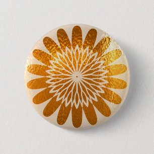 Goldene Sonnenblume KUNST-Dekoration Button