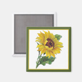 Goldene Sonnenblume Magnet (Vorderseite/Rückseite)