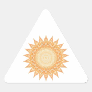 "Goldene Sonnenblume Mandala - Licht in dir" Dreieckiger Aufkleber