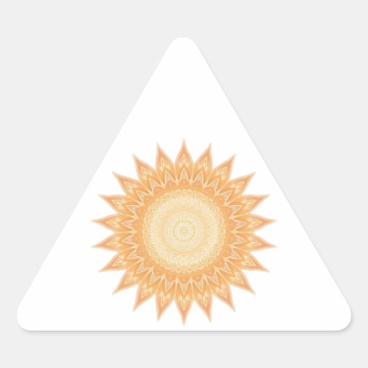 "Goldene Sonnenblume Mandala - Licht in dir" Dreieckiger Aufkleber (Vorderseite)