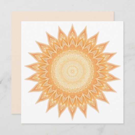 "Goldene Sonnenblume Mandala - Licht in dir" Einladung (Vorne/Hinten)