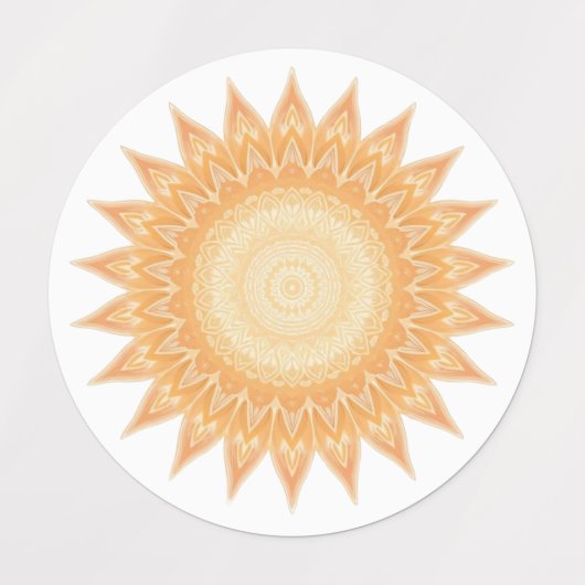 "Goldene Sonnenblume Mandala - Licht in dir" Etiketten (Design 2)