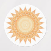 "Goldene Sonnenblume Mandala - Licht in dir" Etiketten (Design 1)