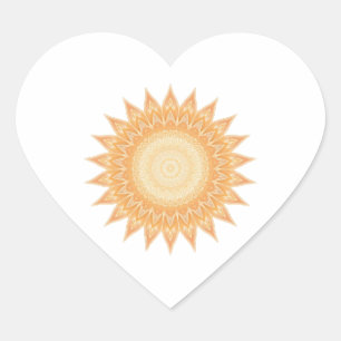 "Goldene Sonnenblume Mandala - Licht in dir" Herz-Aufkleber