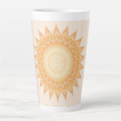 "Goldene Sonnenblume Mandala - Licht in dir" Milchtasse (Vorderseite)