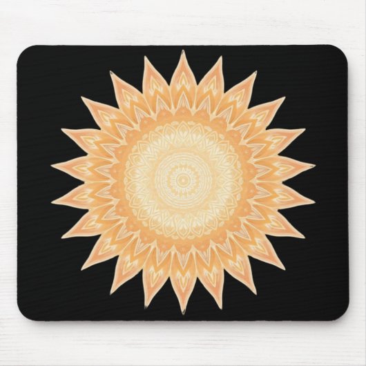 "Goldene Sonnenblume Mandala - Licht in dir" Mousepad (Vorne)