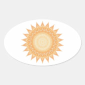 "Goldene Sonnenblume Mandala - Licht in dir" Ovaler Aufkleber (Vorderseite)