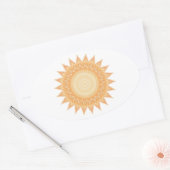 "Goldene Sonnenblume Mandala - Licht in dir" Ovaler Aufkleber (Umschlag)