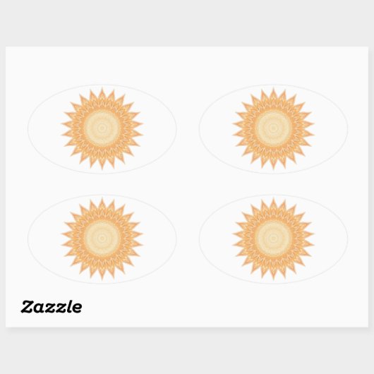 "Goldene Sonnenblume Mandala - Licht in dir" Ovaler Aufkleber (Blatt)