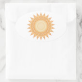 "Goldene Sonnenblume Mandala - Licht in dir" Ovaler Aufkleber (Tasche)
