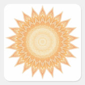 "Goldene Sonnenblume Mandala - Licht in dir" Quadratischer Aufkleber (Vorderseite)