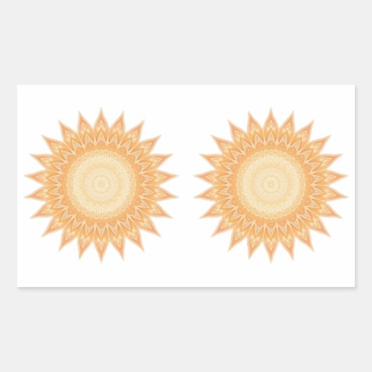 "Goldene Sonnenblume Mandala - Licht in dir" Rechteckiger Aufkleber (Vorderseite)