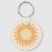"Goldene Sonnenblume Mandala - Licht in dir" Schlüsselanhänger (Rückseite)