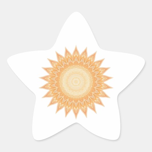 "Goldene Sonnenblume Mandala - Licht in dir" Stern-Aufkleber (Vorderseite)
