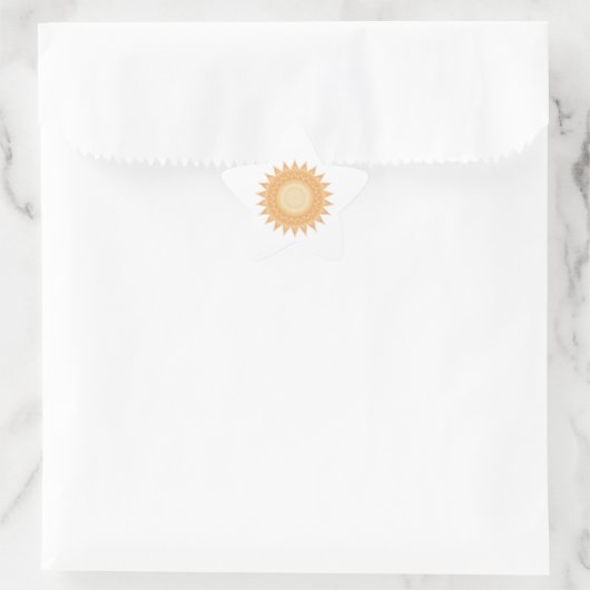 "Goldene Sonnenblume Mandala - Licht in dir" Stern-Aufkleber (Tasche)