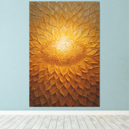 Goldene Sonnenblume mit strukturierten Blütenblätt Leinwanddruck