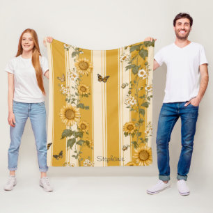 Goldene Sonnenblume Monarch Schmetterling Land Fleecedecke