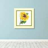Goldene Sonnenblume - Platz Leinwanddruck (Insitu (Holzboden))