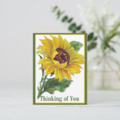 Goldene Sonnenblume Postkarte (Stehend Vorderseite)