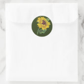 Goldene Sonnenblume Runder Aufkleber (Tasche)