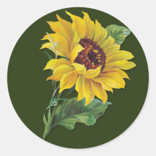 Goldene Sonnenblume Runder Aufkleber