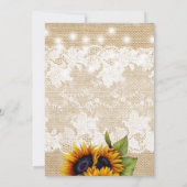 Goldene Sonnenblume Rustikales Probe Dinner Einladung (Rückseite)