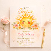 Goldene Sonnenblumen-Blumenmädchen-Gestaltung Einladung