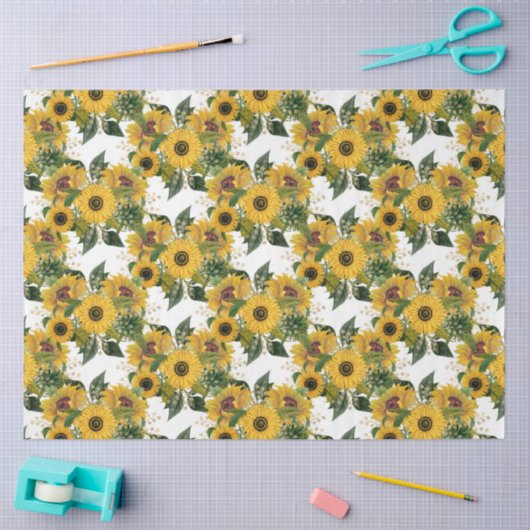 Goldene Sonnenblumen Design 7 Seidenpapier (Basteln)
