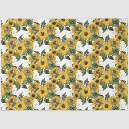 Goldene Sonnenblumen Design 7 Seidenpapier (Vorderseite)