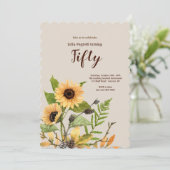 Goldene Sonnenblumen Einladung (Stehend Vorderseite)