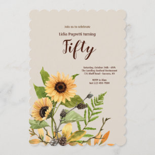 Goldene Sonnenblumen Einladung