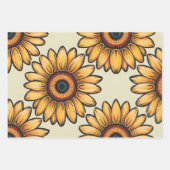 Goldene Sonnenblumen Geschenkpapier Set (Vorderseite)