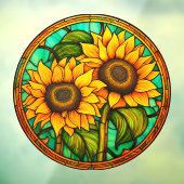 Goldene Sonnenblumen Imitate aus festem Glas Fensteraufkleber (Blatt 3)