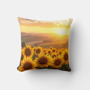Goldene Sonnenblumen-Sonnenuntergangs-Wurfkissen Kissen