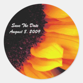 Goldene Sonnenblumenhochzeit retten Datum Runder Aufkleber
