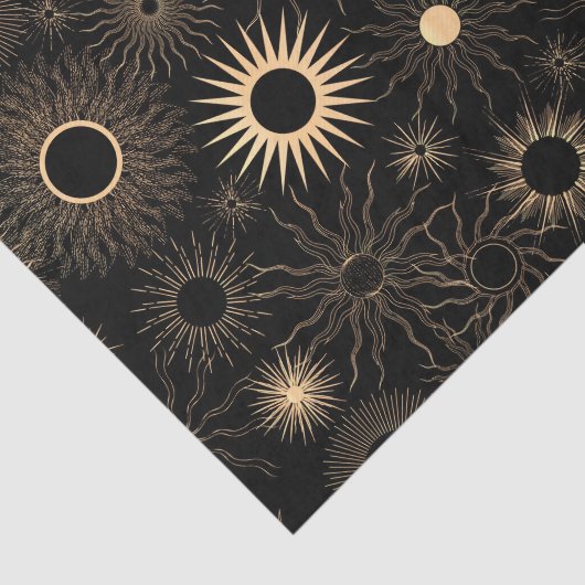 Goldene Sonnenbrille schwarz strukturiert Seidenpapier (Ausschnitt)