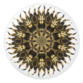 Goldene Sonnenflame Keramikknauf (Vorderseite)