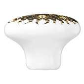 Goldene Sonnenflame Keramikknauf (Seitenansicht)