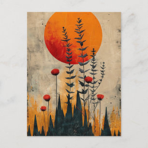 Goldene Sonnenkarte Feiertagspostkarte