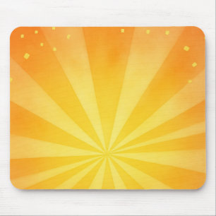 Goldene Sonnenstrahlen – Helle orangefarbene Sonne Mousepad