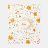 Goldene Sonnenstrahlen ohne Naht - mit Abstraktem  Fleecedecke (Vorderseite)