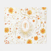 Goldene Sonnenstrahlen ohne Naht - mit Abstraktem  Fleecedecke (Vorderseite (Horizontal))