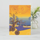 Goldene Sonnenuntergänge Einladung (Stehend Vorderseite)