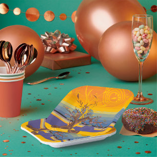 Goldene Sonnenuntergänge Pappteller