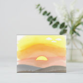 Goldene Sonnenuntergangs-Horizont-Ansichtskarte Postkarte (Stehend Vorderseite)