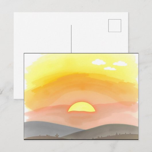 Goldene Sonnenuntergangs-Horizont-Ansichtskarte Postkarte (Vorne/Hinten)