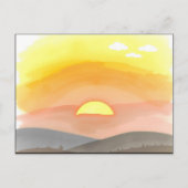 Goldene Sonnenuntergangs-Horizont-Ansichtskarte Postkarte (Vorderseite)