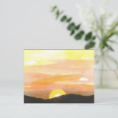 Goldene Sonnenuntergangs-Horizont-Ansichtskarte Postkarte (Stehend Vorderseite)