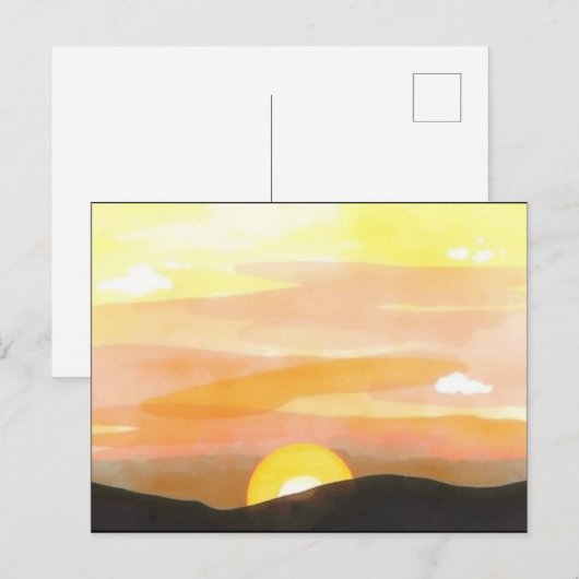 Goldene Sonnenuntergangs-Horizont-Ansichtskarte Postkarte (Vorne/Hinten)