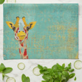 Goldene spähende Giraffe Handtuch (Gefaltet)